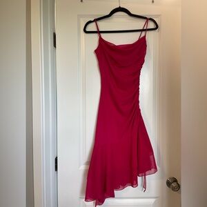 Vintage City Triangles Fuchsia Asymmetrical Dress